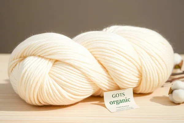 Coton biologique GOTS en gros — pelote coton sur tissu naturel